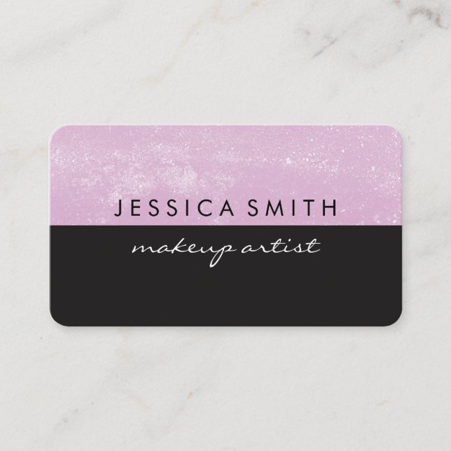 Carte De Visite Grunge rose noir deux tons (Devant)