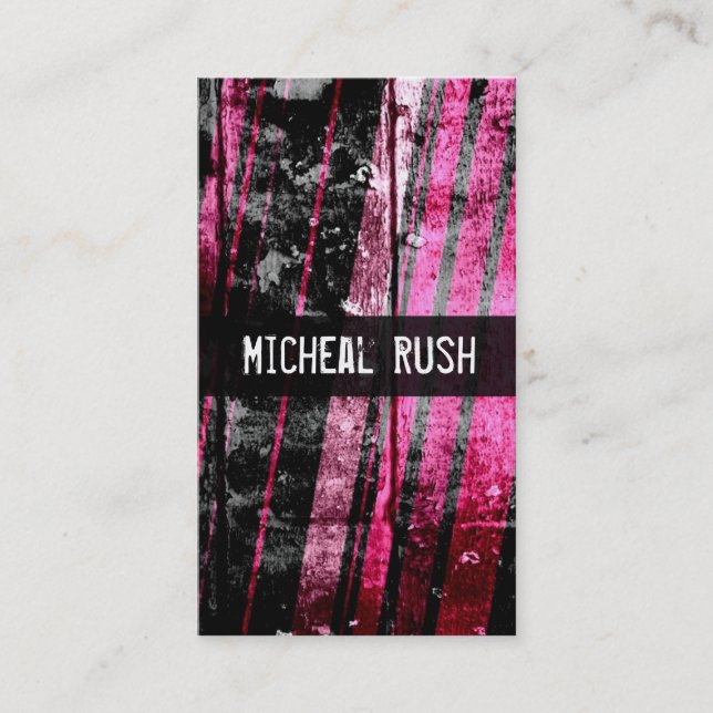 Carte De Visite Grunge Streak - Rose (Devant)