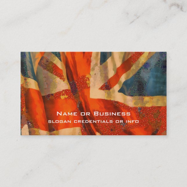 Carte De Visite Grunge Style Union Jack British Drapeau Illustrati (Devant)