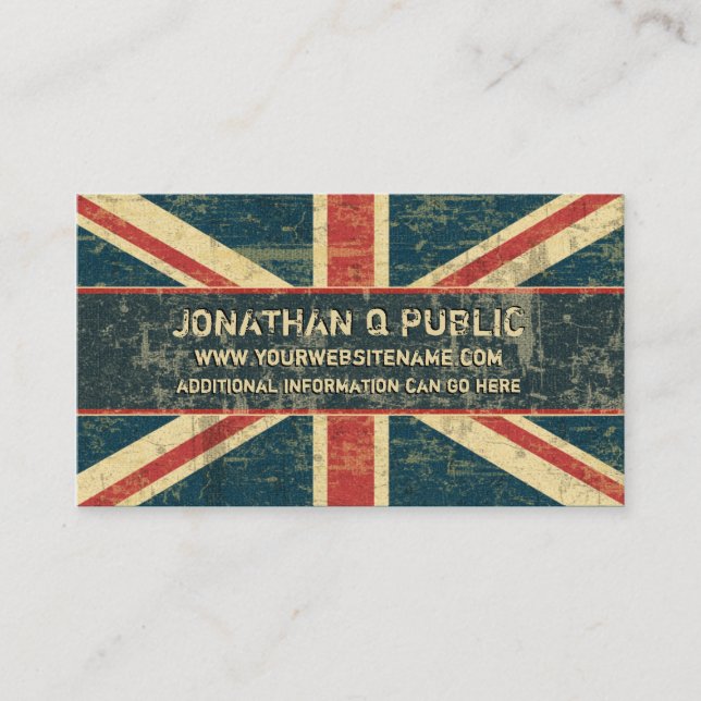 Carte De Visite Grungy Union Jack (Devant)