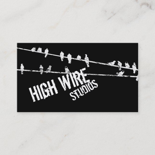 Carte De Visite Grungy Wire & Birds (Devant)