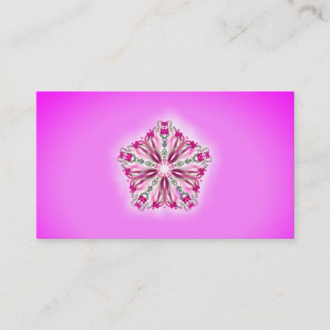 Carte De Visite Guérisseur rougeoyant rose fort Reiki de mandala (Devant)