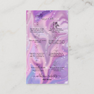 Carte De Visite Guide d'application des clous holographiques viole