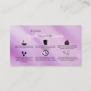 Carte De Visite Guide de l'application du beurre corporel Glam col