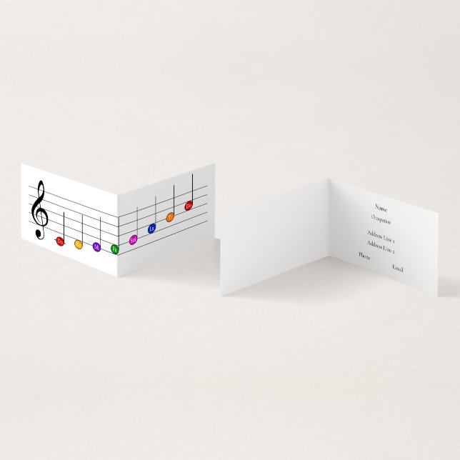 Carte De Visite Guide de notes musicales pour enfants professionne (Intérieur et extérieur)