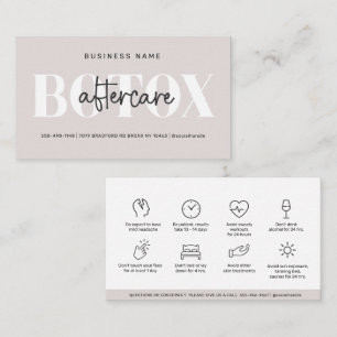 Carte De Visite Guide de soins après Botox Taupe Moderne