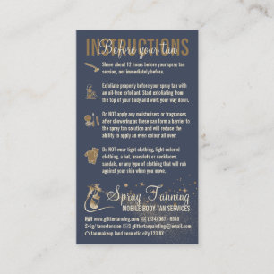 Carte De Visite Guide des instructions de la Marine Spray Tan avan