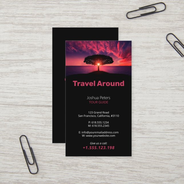 Carte De Visite Guide des visites | Meilleures vacances (Devant/Arrière en situation)