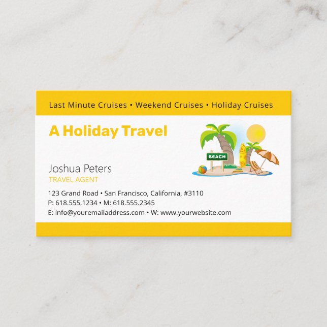 Carte De Visite Guide des visites | Meilleures vacances (Devant)