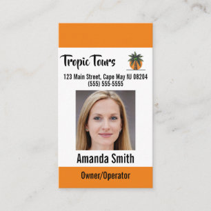 Carte De Visite Guide du Tour - ID photo Orange