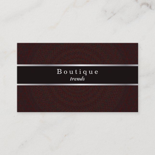 Carte De Visite Guilloche Motif noir et argent (Devant)