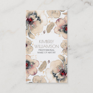 Carte De Visite Guirlande ene ivoire de plumes de Boho de fleurs