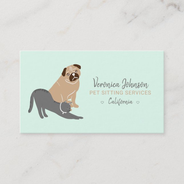Carte De Visite Guise de la menthe à l'illustration de chien modif (Devant)