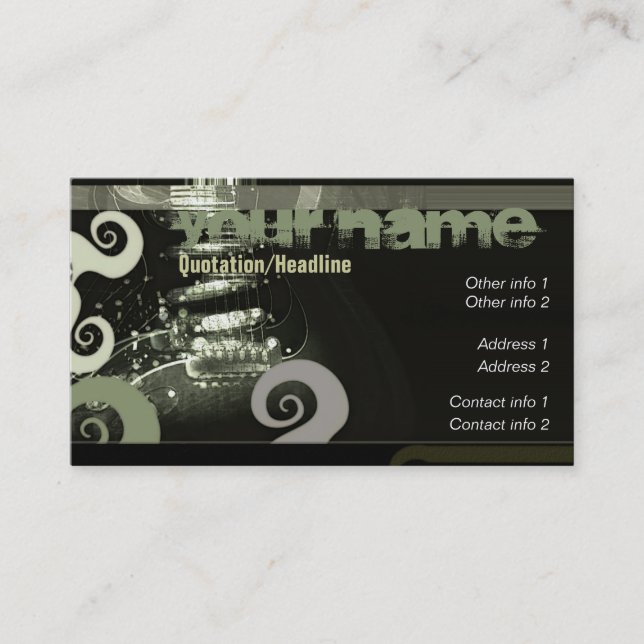 CARTE DE VISITE GUITAR "CamoGreens" (Devant)
