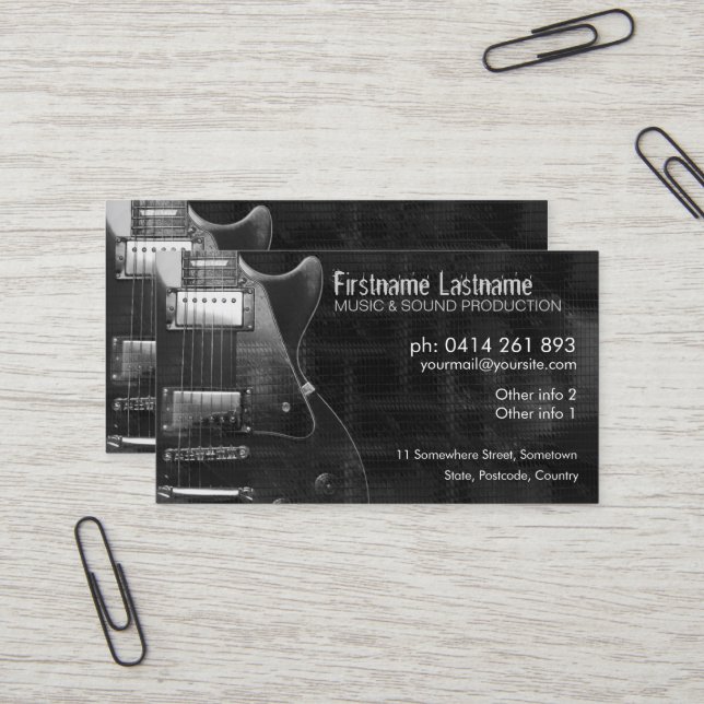 CARTE DE VISITE GUITAR "GREyAZ" (Devant/Arrière en situation)