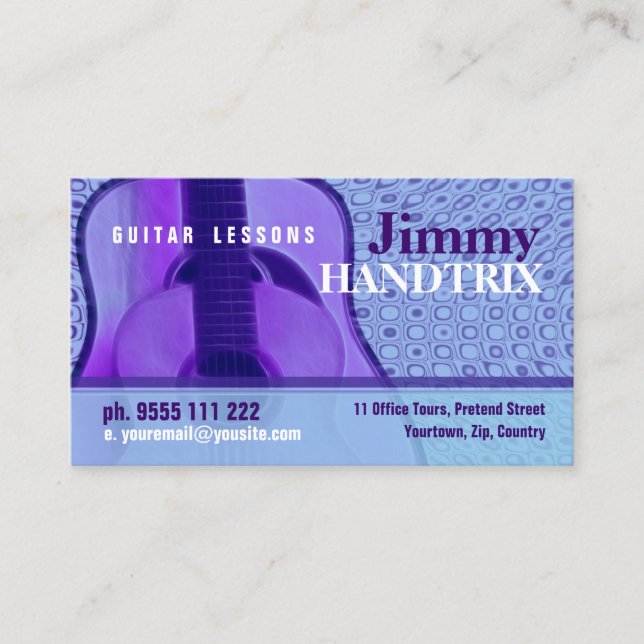 CARTE DE VISITE GUITAR "PurpleBlue" (Devant)