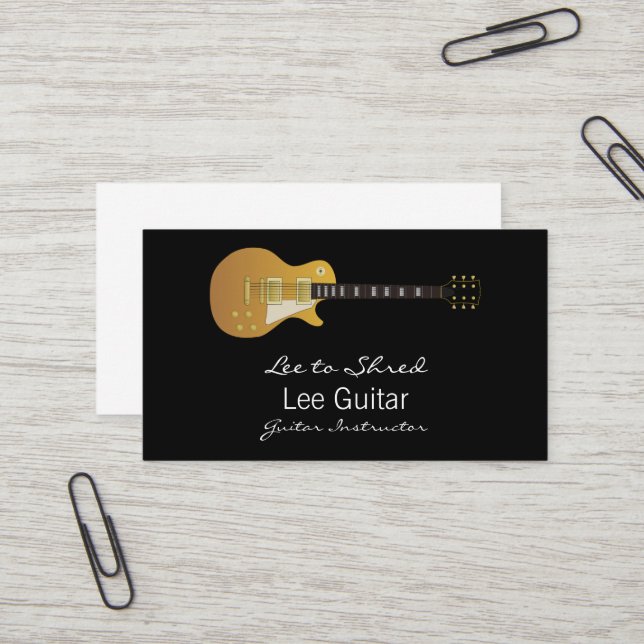 Carte De Visite Guitare (Devant/Arrière en situation)