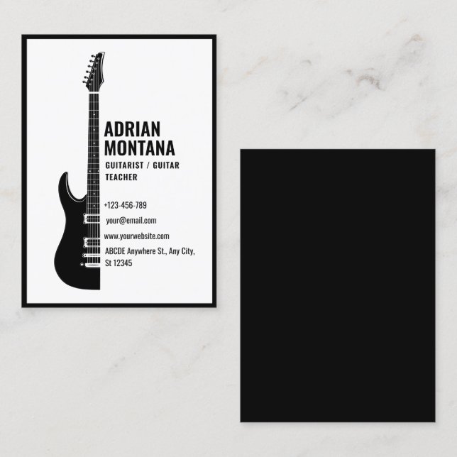 Carte De Visite Guitare (Devant / Derrière)