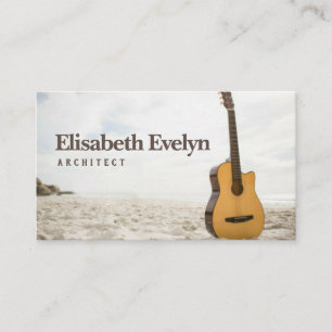 Carte De Visite Guitare acoustique dans le sable