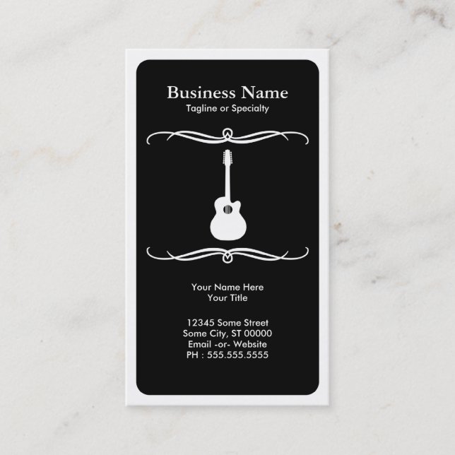 Carte De Visite guitare acoustique de mod (Devant)