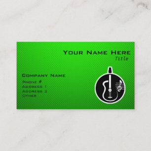 Carte De Visite Guitare acoustique verte