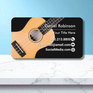 Carte De Visite Guitare de musique noire élégante moderne