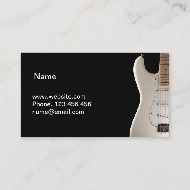 Carte De Visite guitare électrique blanche (Devant)