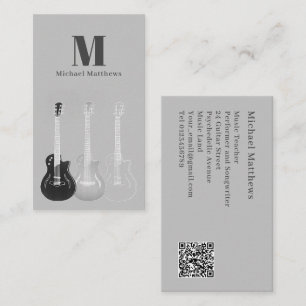 Carte De Visite Guitare Enseignant Musique Professionnel Personnal