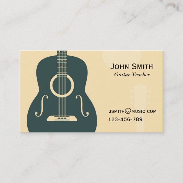 Carte De Visite Guitare Enseignant Musique tueuse freelance (Devant)