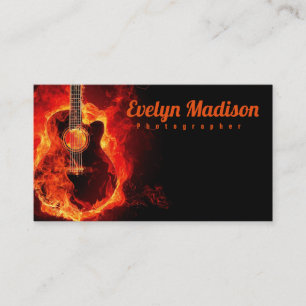 Carte De Visite guitare flamboyante numérique