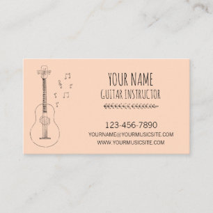 Carte De Visite Guitare Instructeur Guitariste Musicien Profession