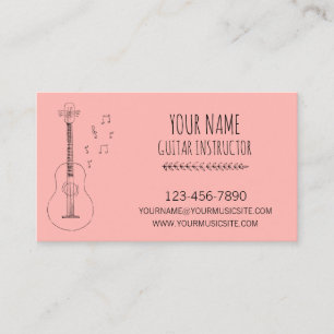 Carte De Visite Guitare Instructeur Guitariste Musicien Profession