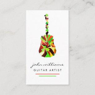 Carte De Visite Guitare Instrument Music Teacher DJ Event Manager