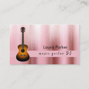 Carte De Visite Guitare Music Enseignant Rose Gold DJ Player