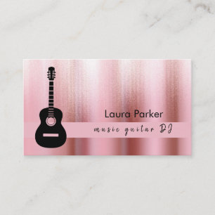Carte De Visite Guitare Music Enseignant Rose Gold DJ Player