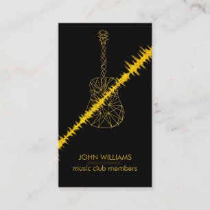 Carte De Visite Guitare Musique World Joueur Enseignant Black Gold