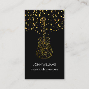 Carte De Visite Guitare Musique World Joueur Enseignant Black Gold
