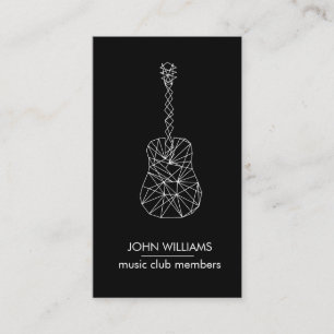 Carte De Visite Guitare Musique World Joueur enseignant gris noir
