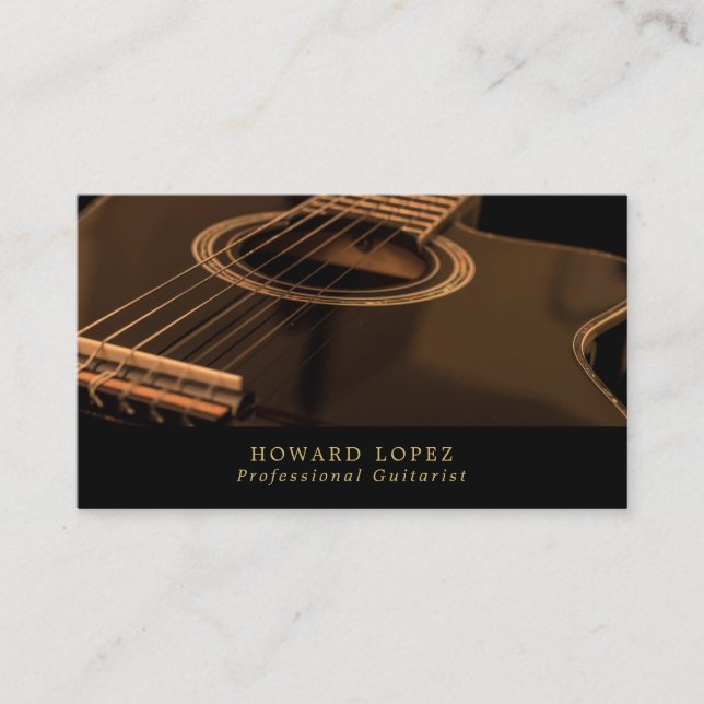 Carte De Visite Guitare noire, Guitariste, Musicien professionnel (Devant)
