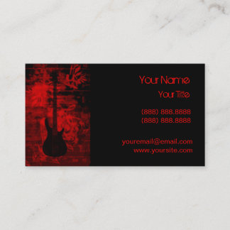 Carte De Visite Guitare rouge