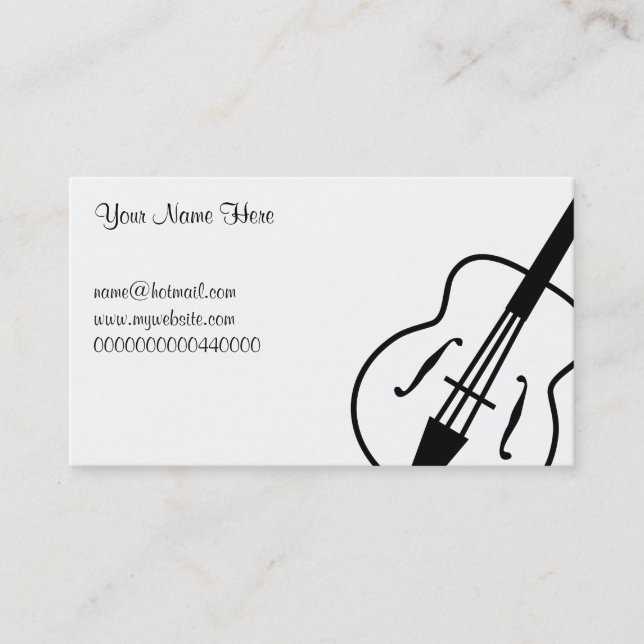 Carte De Visite Guitare, votre nom ici, (Devant)