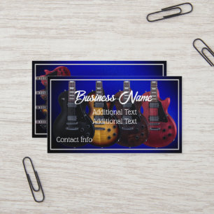 Carte De Visite Guitares électriques bleues