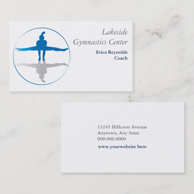 Carte De Visite Gymnaste Blue Grey (Devant / Derrière)