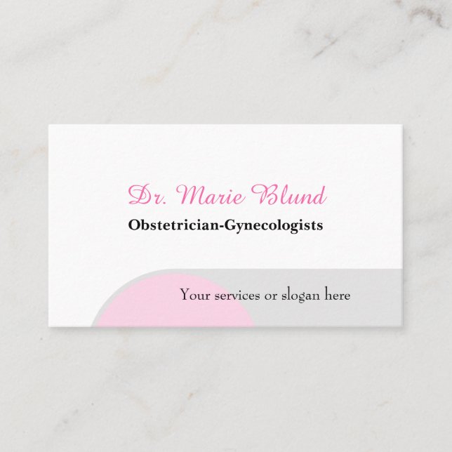 Carte De Visite Gynécologues obstétricien OBGYN élégant moderne (Devant)