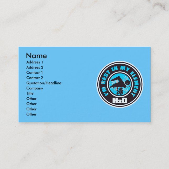 CARTE DE VISITE H2O_SWIMMER (Devant)