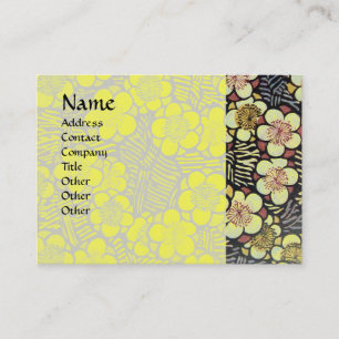 CARTE DE VISITE HAIKU / FLEURS DE PRINTEMPS BLANC NOIR
