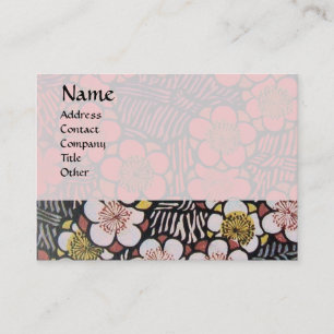CARTE DE VISITE HAIKU / FLEURS DE PRINTEMPS ROSE ROSE BLANC NOIR