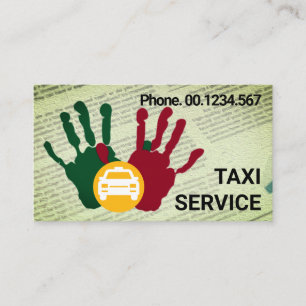 Carte De Visite Hailing appel Taxi Service Ride Partage