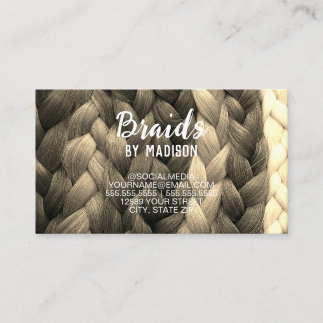 Carte De Visite Hair Braider (Devant)