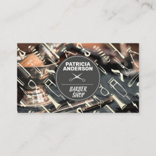 Carte De Visite Hair Station   Outils en barbier à salon